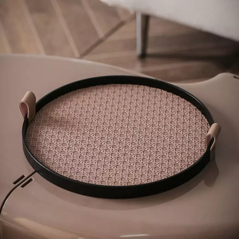 Bandeja Decorativa Redonda para Banheiro ou Sala com Alça