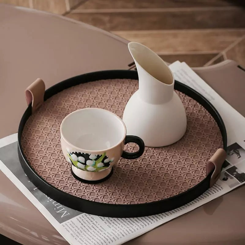 Bandeja Decorativa Redonda para Banheiro ou Sala com Alça