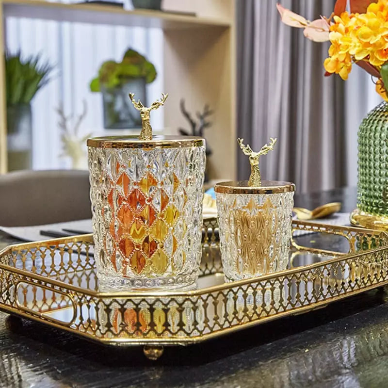 Bandeja Decorativa Retangular para Banheiro ou Sala com Espelho