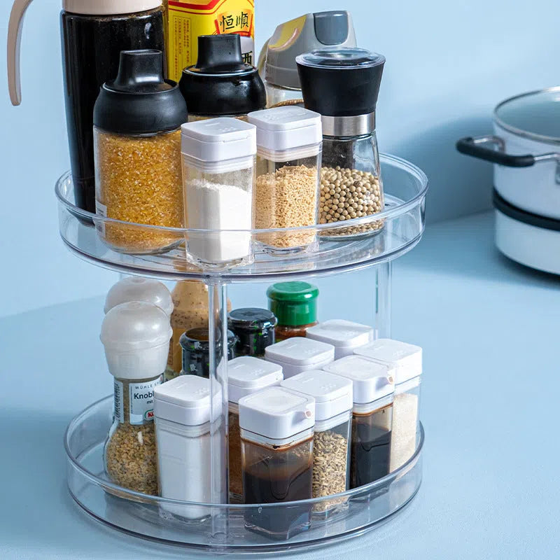 Bandeja Giratória de Acrílico com 1 ou 2 Andares - Ideal para Organização e Exibição