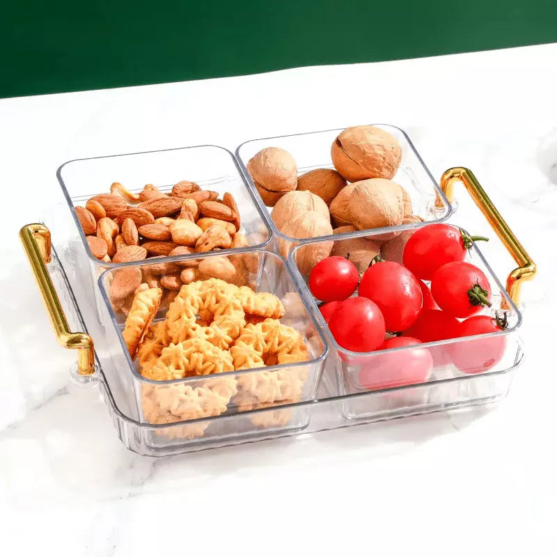 Bandeja Multifuncional para Lanches com Potes de Armazenamento