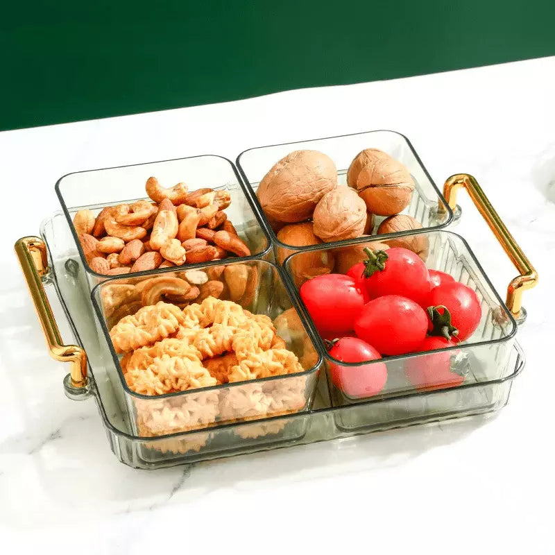 Bandeja Multifuncional para Lanches com Potes de Armazenamento