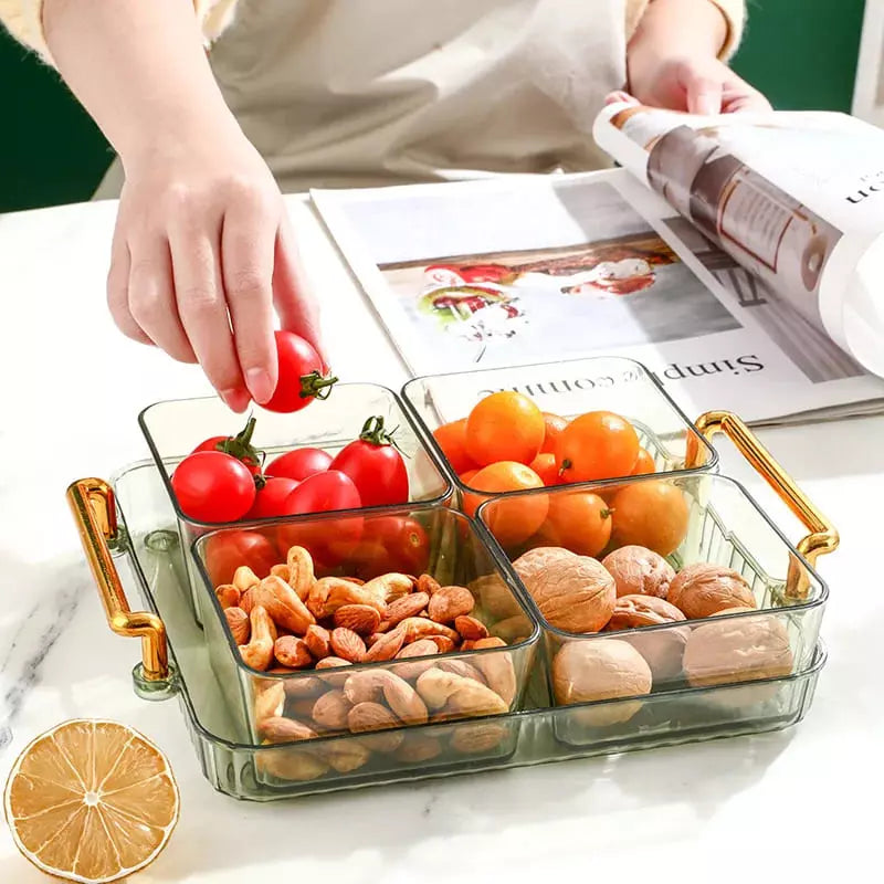 Bandeja Multifuncional para Lanches com Potes de Armazenamento