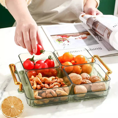 Bandeja Multifuncional para Lanches com Potes de Armazenamento