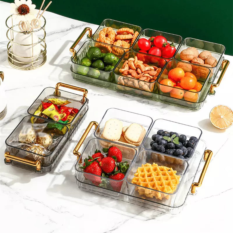 Bandeja Multifuncional para Lanches com Potes de Armazenamento