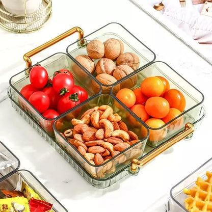 Bandeja Multifuncional para Lanches com Potes de Armazenamento