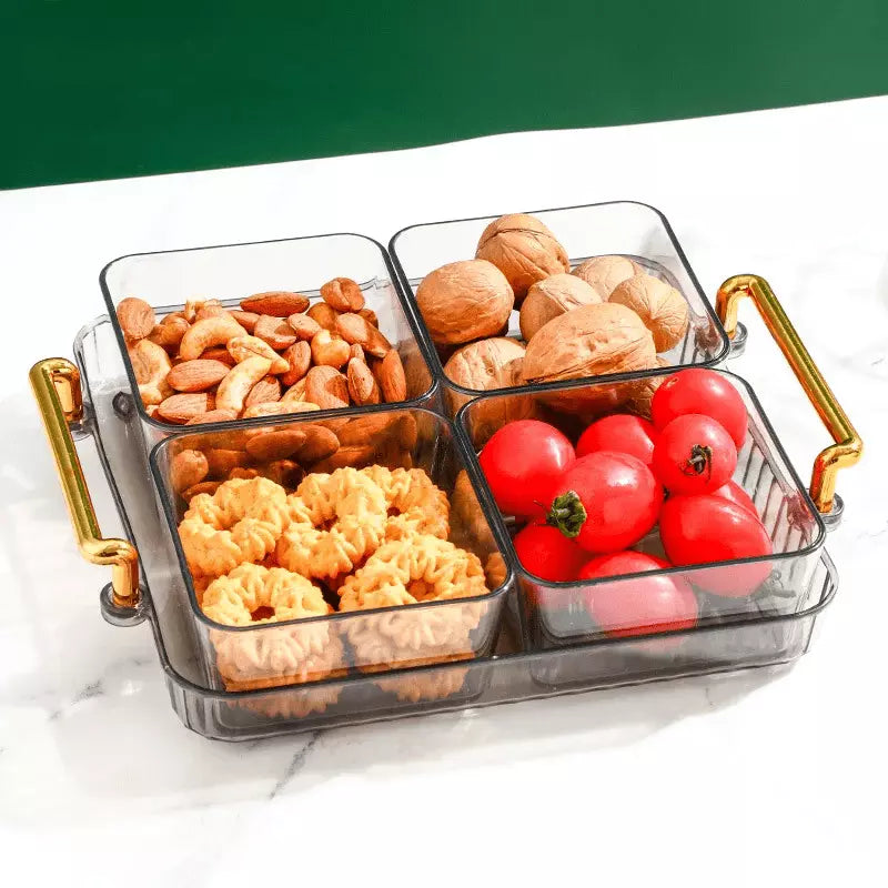 Bandeja Multifuncional para Lanches com Potes de Armazenamento