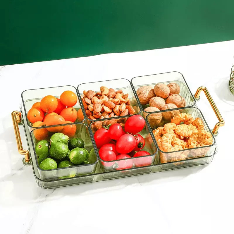Bandeja Multifuncional para Lanches com Potes de Armazenamento