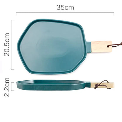 Bandeja de Cerâmica Colorida - Linha Decorativa para Mesa