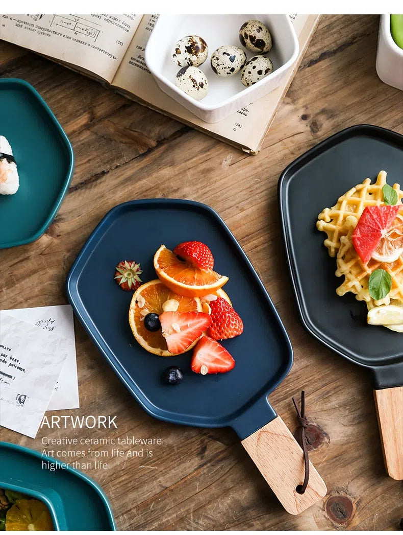 Bandeja de Cerâmica Colorida - Linha Decorativa para Mesa