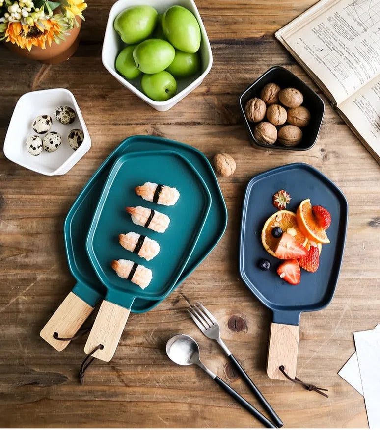 Bandeja de Cerâmica Colorida - Linha Decorativa para Mesa