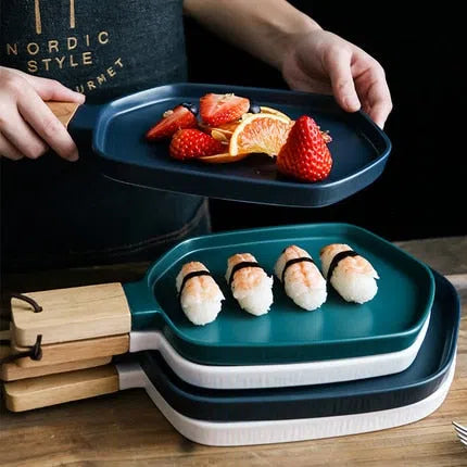 Bandeja de Cerâmica Colorida - Linha Decorativa para Mesa