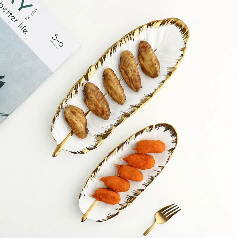 Bandeja de Cerâmica Europeia com Design Elegante