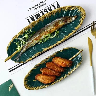 Bandeja de Cerâmica Europeia com Design Elegante