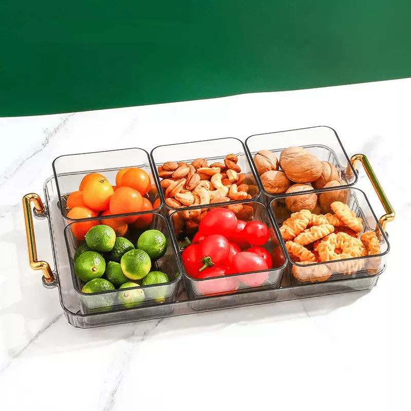 Bandeja de Lanche Multifuncional com Potes de Armazenamento para Alimentos