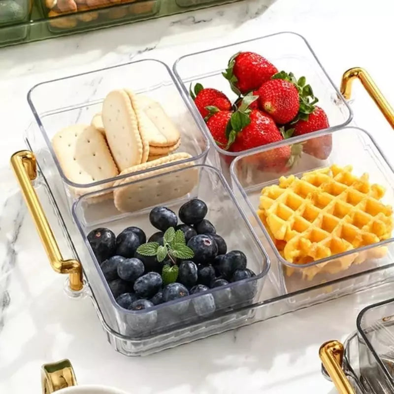Bandeja de Lanche Multifuncional com Potes de Armazenamento para Alimentos