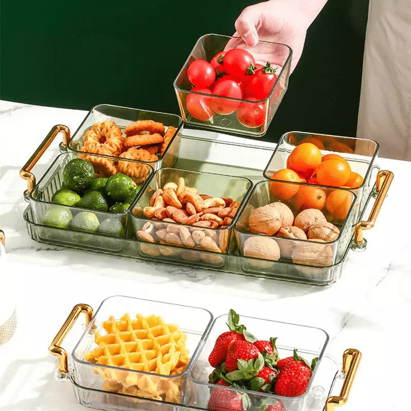 Bandeja de Lanche Multifuncional com Potes de Armazenamento para Alimentos