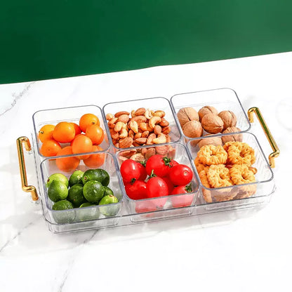 Bandeja de Lanche Multifuncional com Potes de Armazenamento para Alimentos