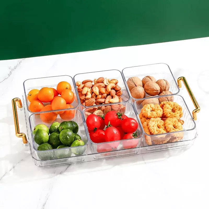 Bandeja de Lanche Multifuncional com Potes de Armazenamento para Alimentos