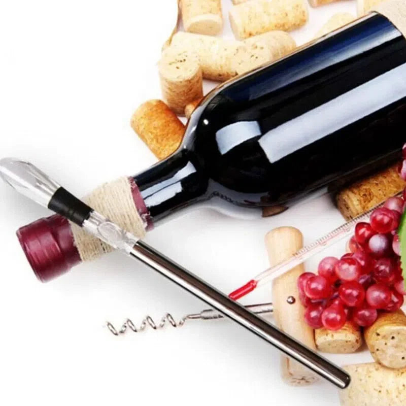 Bastão Resfriador de Vinho com Aerador de Aço Inoxidável