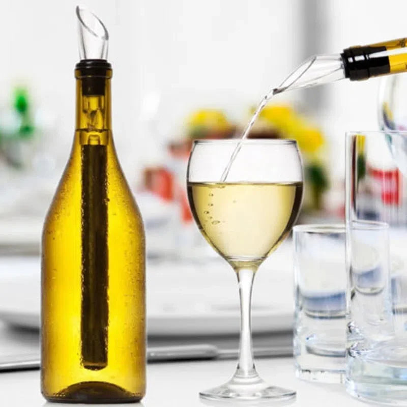 Bastão Resfriador de Vinho com Aerador de Aço Inoxidável