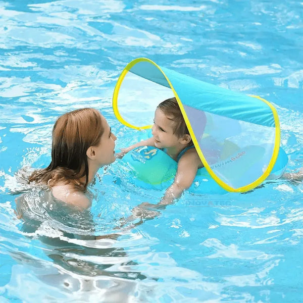 Boia Inflável Infantil com Protetor Solar Removível - Ideal para Praia e Piscina