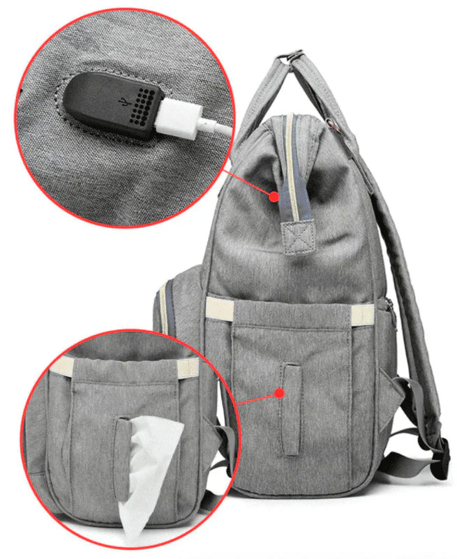 Bolsa Mochila Maternidade com Porta USB