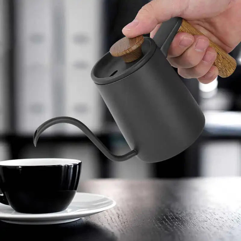 Bule de Aço Inox com Bico Fino - 350ml e 600ml - Cores: Azul Marinho, Preto e Branco