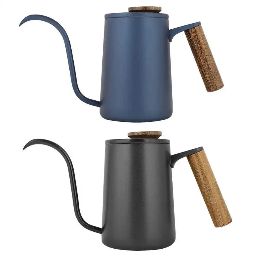 Bule de Aço Inox com Bico Fino - 350ml e 600ml - Cores: Azul Marinho, Preto e Branco