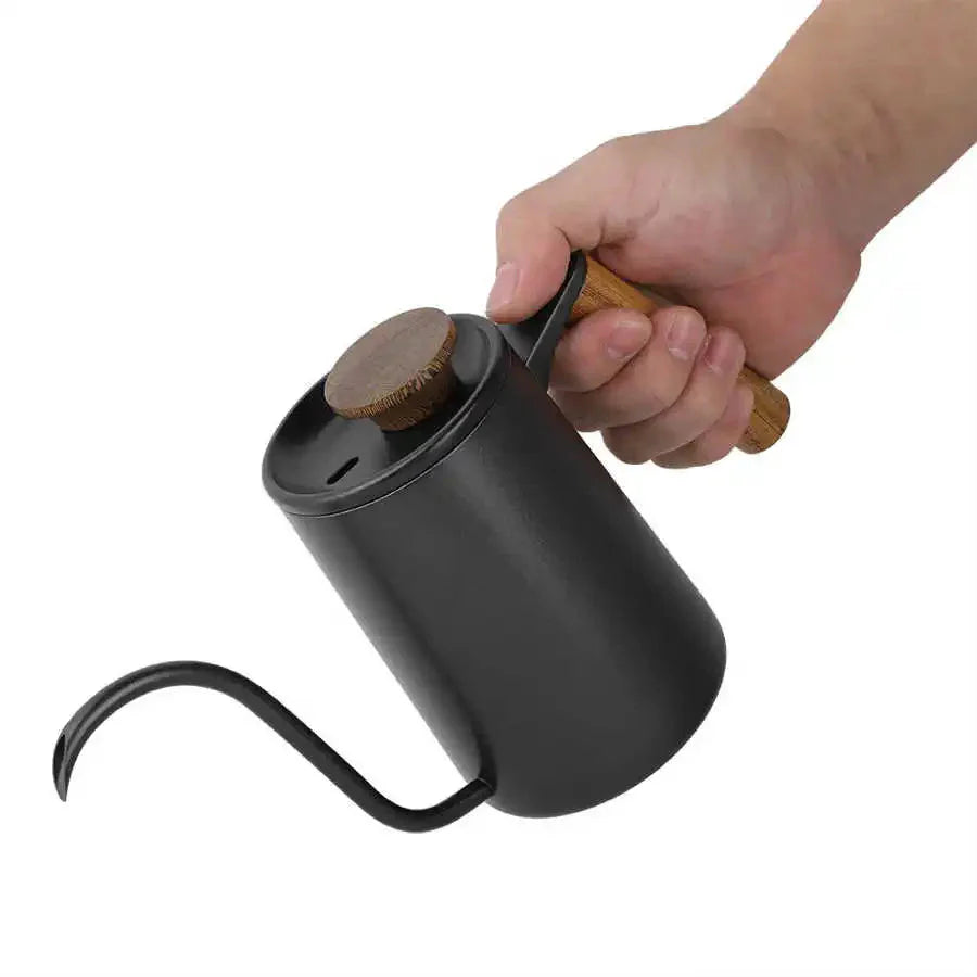Bule de Aço Inox com Bico Fino - 350ml e 600ml - Cores: Azul Marinho, Preto e Branco