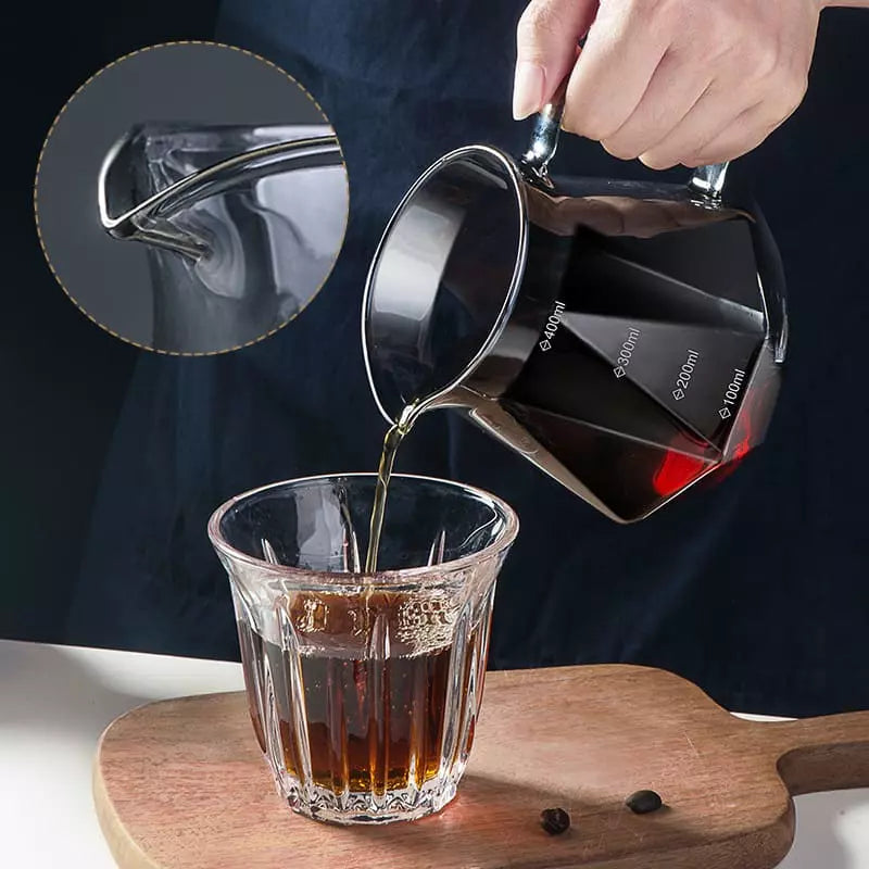 Bule de Café em Vidro Borossilicato com Coador Hario V60