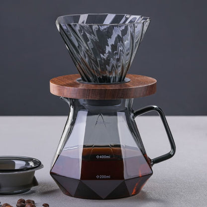 Bule de Café em Vidro Borossilicato com Coador Hario V60
