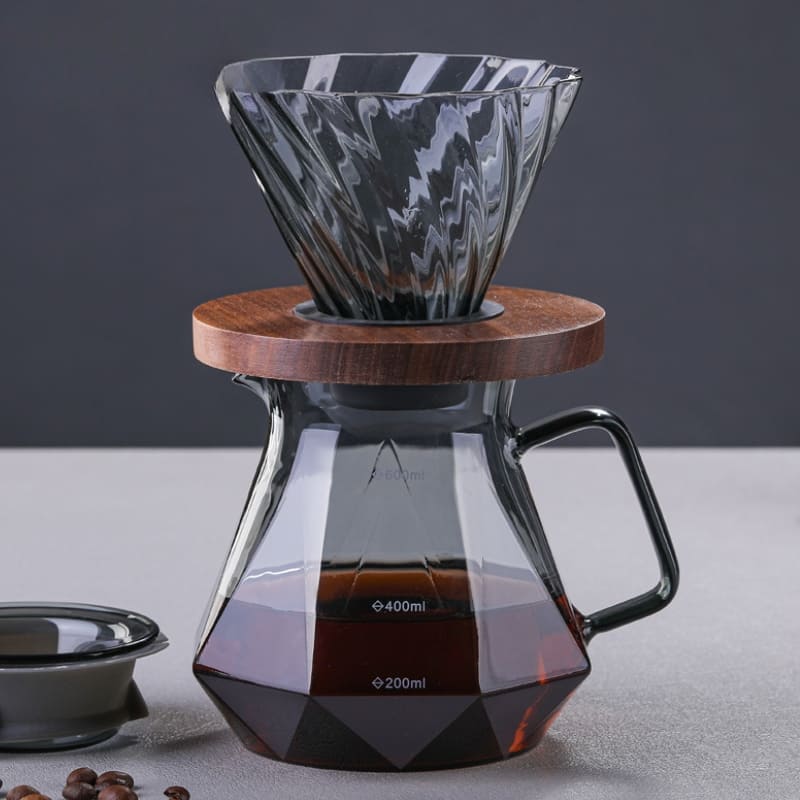 Bule de Café em Vidro Borossilicato com Coador Hario V60