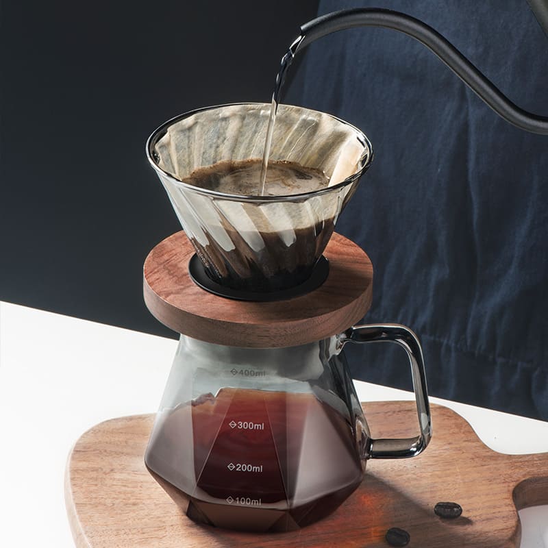 Bule de Café em Vidro Borossilicato com Coador Hario V60