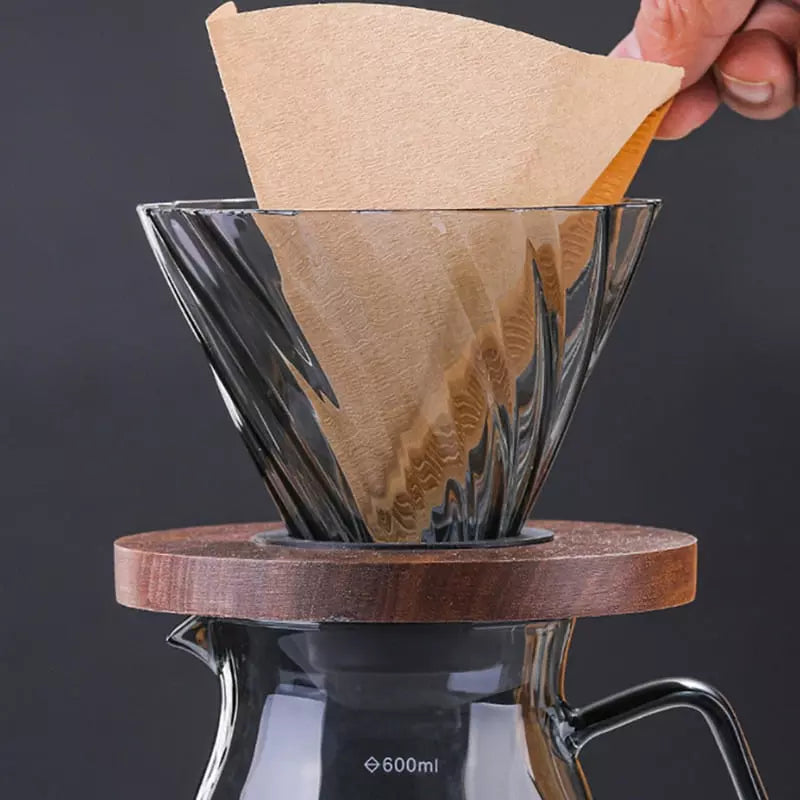 Bule de Café em Vidro Borossilicato com Coador Hario V60