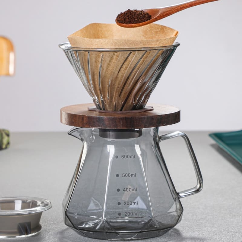 Bule de Café em Vidro Borossilicato com Coador Hario V60