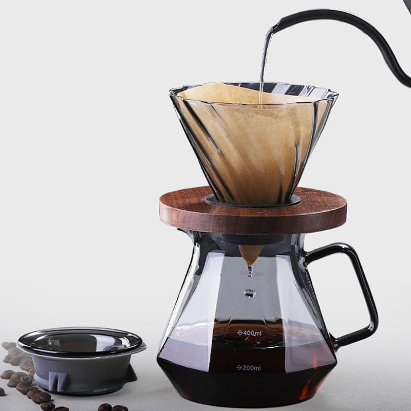 Bule de Café em Vidro Borossilicato com Coador Hario V60
