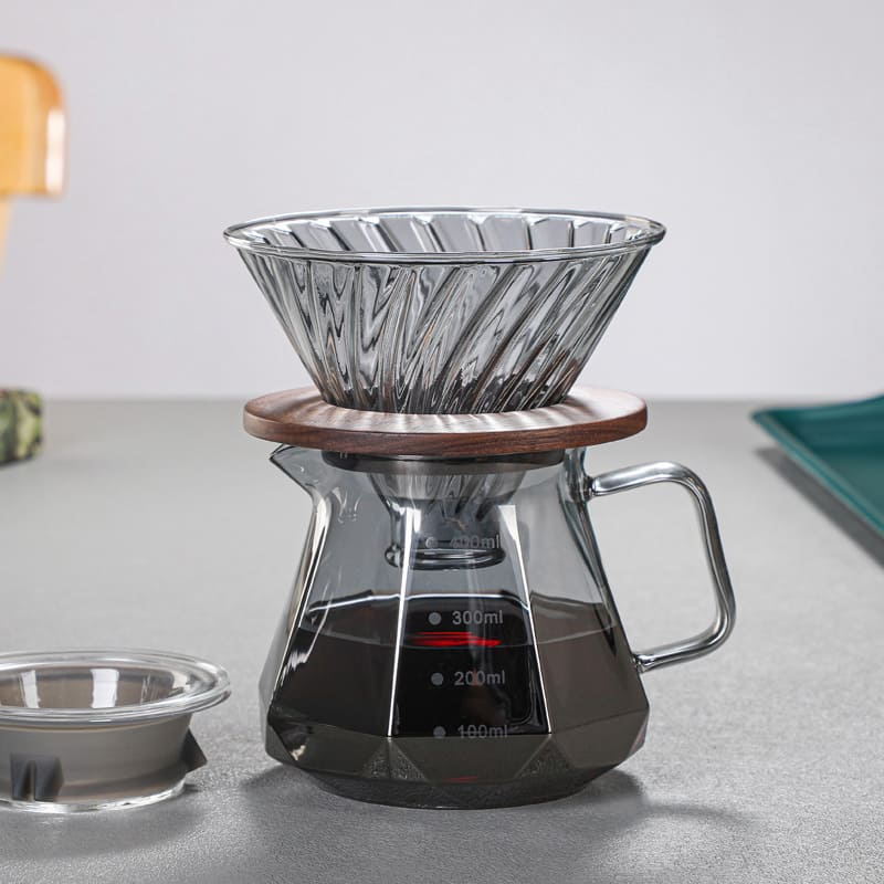 Bule de Café em Vidro Borossilicato com Coador Hario V60