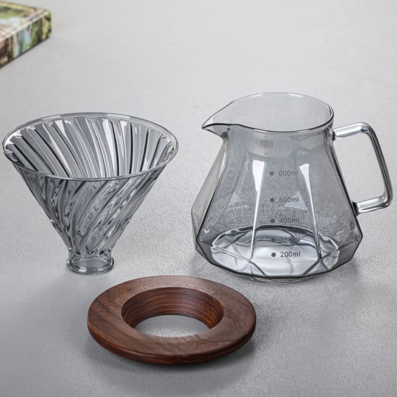 Bule de Café em Vidro Borossilicato com Coador Hario V60