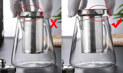 Bule de Chá em Vidro com Infusor de Aço Inoxidável