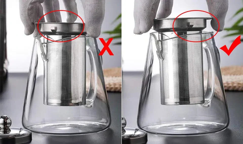 Bule de Chá em Vidro com Infusor de Aço Inoxidável