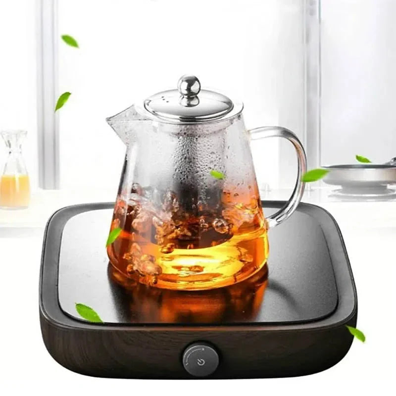 Bule de Chá em Vidro com Infusor de Aço Inoxidável