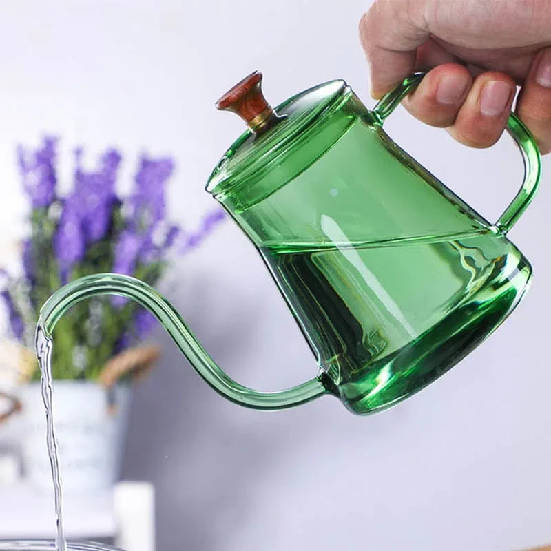 Bule de Vidro Longo com Bico Fino - 350ml ou 600ml - Coleção Arco-Íris