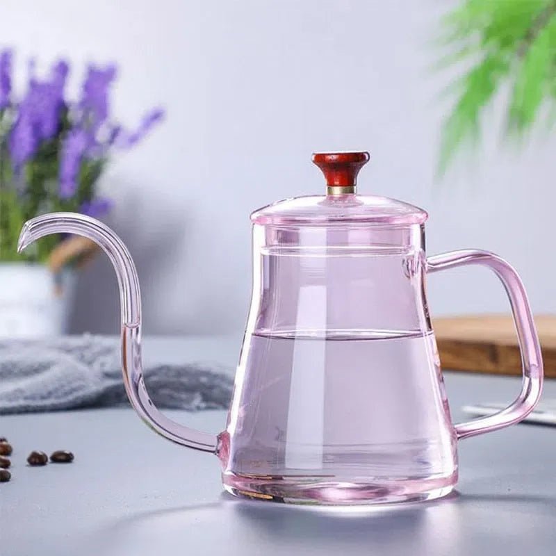 Bule de Vidro Longo com Bico Fino - 350ml ou 600ml - Coleção Arco-Íris