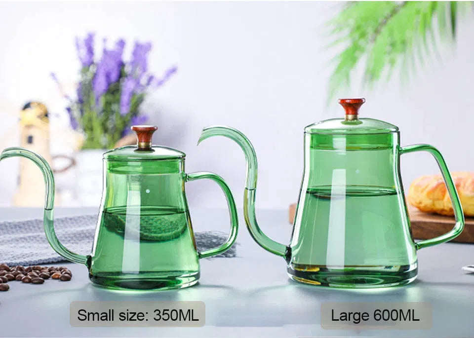 Bule de Vidro Longo com Bico Fino - 350ml ou 600ml - Coleção Arco-Íris