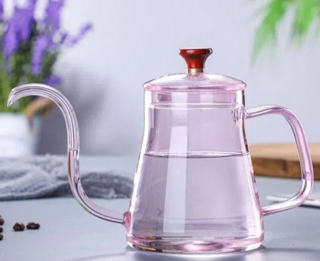 Bule de Vidro Longo com Bico Fino - 350ml ou 600ml - Coleção Arco-Íris