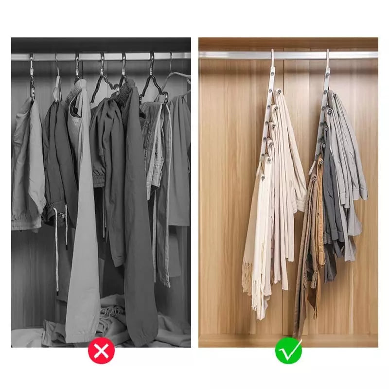 Cabide Multifuncional para Calças 6 em 1 - Organizador de Roupa