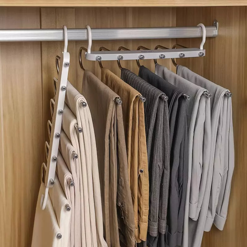 Cabide Multifuncional para Calças 6 em 1 - Organizador de Roupa