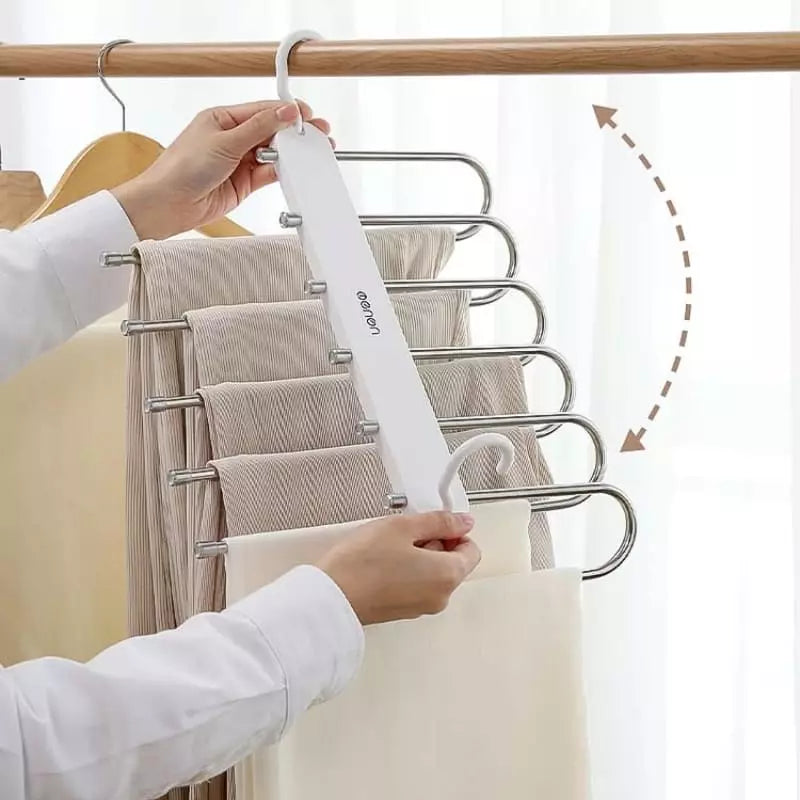 Cabide Multifuncional para Calças 6 em 1 - Organizador de Roupa