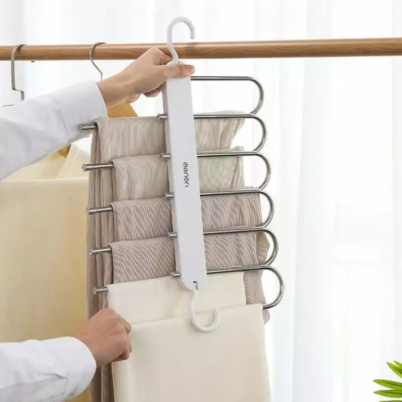 Cabide Multifuncional para Calças 6 em 1 - Organizador de Roupa